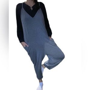 Drop Crotch Jumpsuit Sweatpants